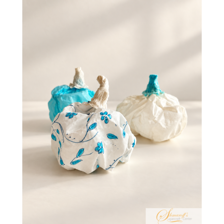 Blue China Pumpkin -Wafer Paper 3D Decoration